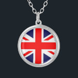 Collar Plateado Unión Jack<br><div class="desc">Me gusta cómo salió esto. ¡Espero que tú también lo hagas! ¡Siéntete libre de personalizar! ¡Gracias por pasarlo y pasar un día maravilloso!</div>