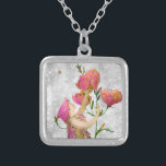 Collar Plateado *~* Vintage AP40 Flores Plata de hadas rosadas<br><div class="desc">FLOWER SQUARE NECKLACE (ID de búsqueda AP40 para diseños similares en diversos productos - FERIA Vintage de la estrella de la luna de flores plateadas - NECKLACE CUADRADO. * Purpurina antiguo romántico de vintage reforzado energéticamente y pequeño FLORES DE ROPA y un poco FAIRY bajo las flores de color rosa...</div>