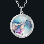 Collar Plateado *~* Yummy Abstract Turquoise Gold Gilded Verde azu<br><div class="desc">(búsqueda AP40 y AP29 para diseños similares en diversos productos) - SILVER NECKLACE MONOGRAM / INITAL / INICIALES / o NOMBRE *~* Energía Refuerzo GLAM COLORIDO negrita LUXE Feminine Asombroso Encanto abstracto color de agua NEGRO con combinación de flujo orgánico de LAVENDER MAGENTA PINK y TURQUÍA y VERDE AZULADA explosión...</div>