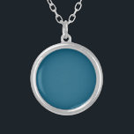 Collar Plateado Zafiro azul (color sólido)<br><div class="desc">Zafiro azul (color sólido)</div>