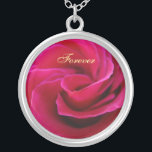Collar rosa rosado de boda Niña flor de novia<br><div class="desc">Bodas de collar para siempre aman a las novias COLORIDAS ROSAS FLORES Sterling Silver regalos de NECKLACE, collares florales Rosas, regalos para mujeres. Marcar este sitio para grandes ideas de regalo todo el año! ¿GANANDO UN REGALO? COMBINAR varios productos. Calendarios, tarjetas de felicitación, sellos, sellos postales, invitaciones a personalizados, sobres,...</div>