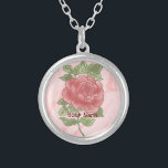 Collar rosa rosado de Rubor<br><div class="desc">Collar rosa rosa rosa rosa rosa de San Valentín Rubor por el Ilustracion ArtMuvz.PARA PERSONALIZAR, agregue tu nombre o en su lugar, agregue texto. Camiseta de juego, ropa romántica, regalos de boda, camiseta de aniversario, regalos de Día de San Valentín y ropa. ¡Prepárate para el Día de San Valentín con...</div>