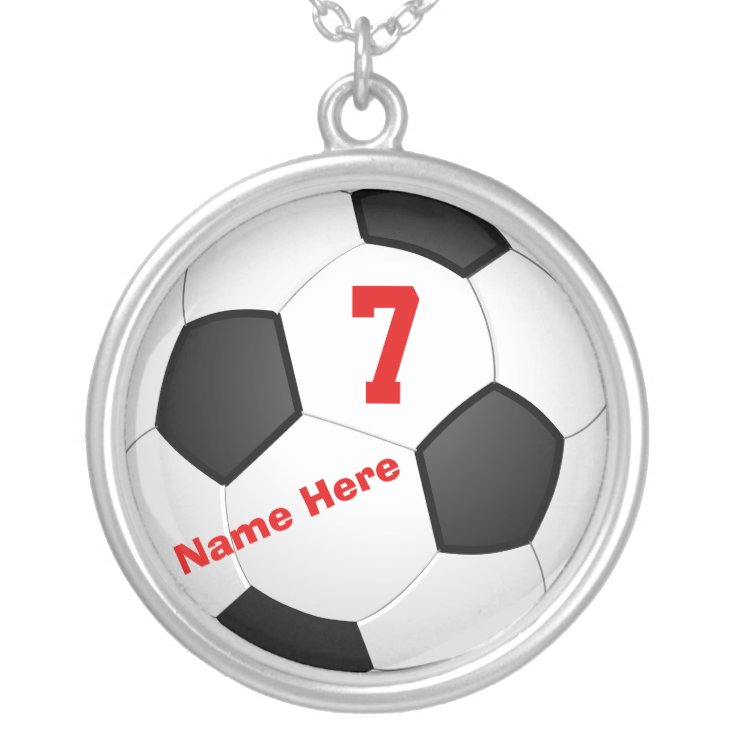 Collares personalizados del fútbol número y | Zazzle.es