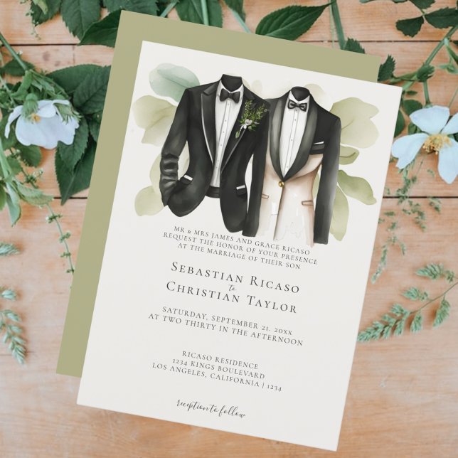Weddings Trajes Para Novios Gay Invitación Elegante Boda Gay