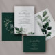 Invitación Todo En Uno Boda de verde esmeralda todo en una sola invitació (Emerald Greenery Wedding Collection by Fresh & Yummy Paperie.)