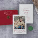 Adorno De Cerámica Foto minimalista de la familia roja anual (Minimalist Red and Green Holiday Collection by Fresh & Yummy Paperie.)