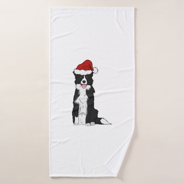 Collie de borde de navidades (Toalla de baño)