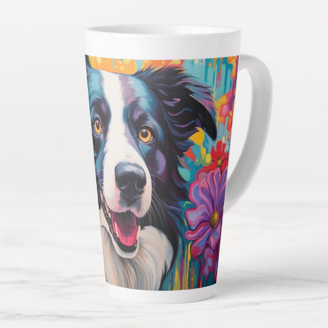 Collie de la frontera personalizado en una taza de (Ángulo derecho)