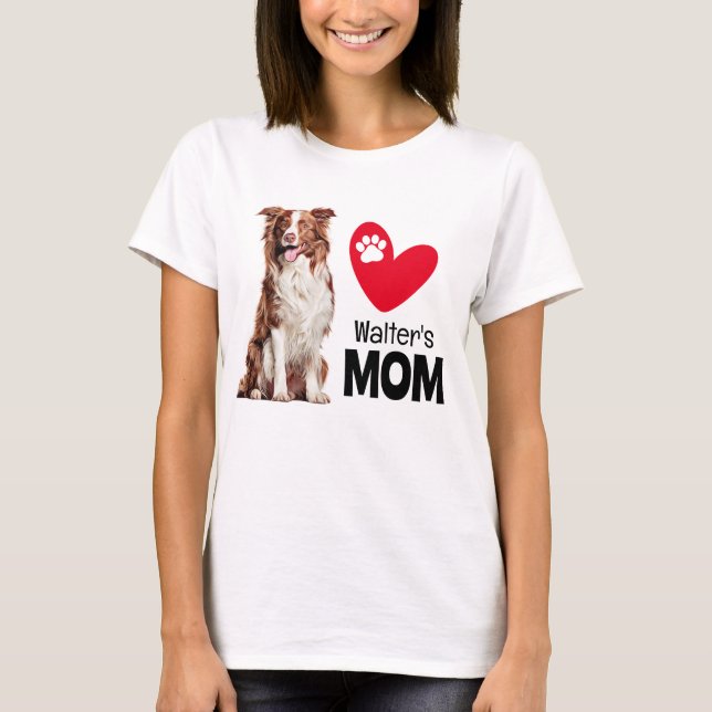Collie Fronteriza Camiseta de mamá personalizada (Anverso)