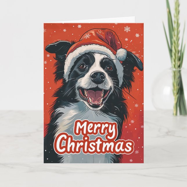 Collie Fronteriza Feliz Navidad Personalizada (Anverso)