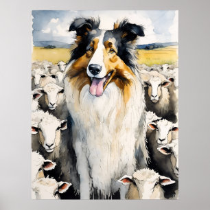 Collie - Impresión de arte de perro