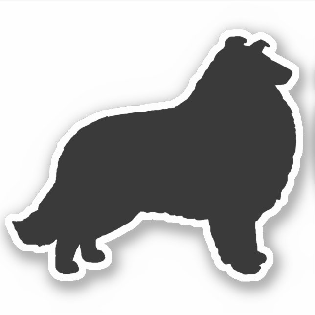 Collie Silhouette Perro Raza Vinyl Pegatina (Anverso)