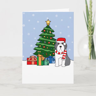 Collie y árbol de navidad barbudos