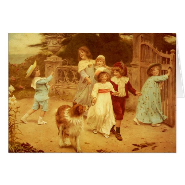 Collie y niños vintage (Anverso (Horizontal))