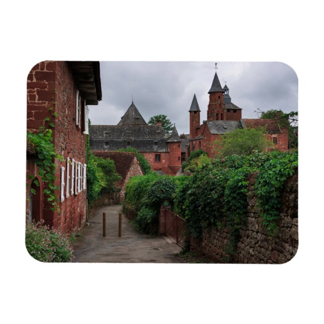 Collonges-la-Rouge, imán rectangular de Francia (Horizontal)