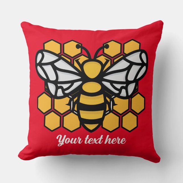 colmena de abejas editable Almohada Decorativa (Anverso)