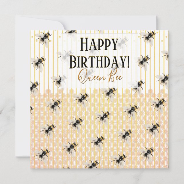 Colmena de Abejas Melíferas | Tarjeta de Cumpleaño (Anverso)