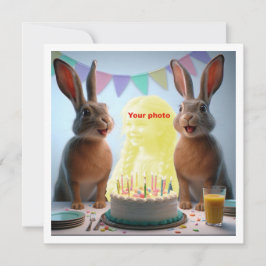 Coloca mi cara en la imagen, tarjeta de liebres y