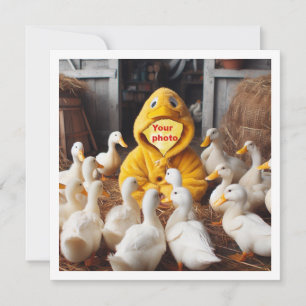 Coloca mi rostro en la imagen, tarjeta de patos y 