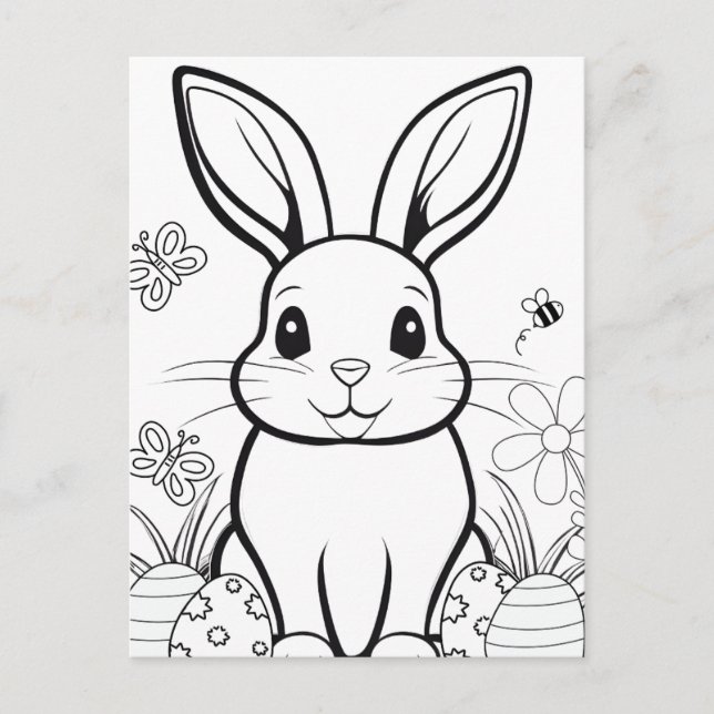 ¡Coloca Tu Propio! Postal de conejo de Pascua (Anverso)