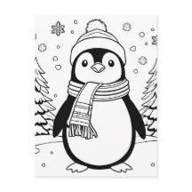 ¡Coloca Tu Propio! Postal pingüino de invierno