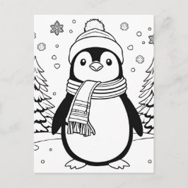 ¡Coloca Tu Propio! Postal pingüino de invierno