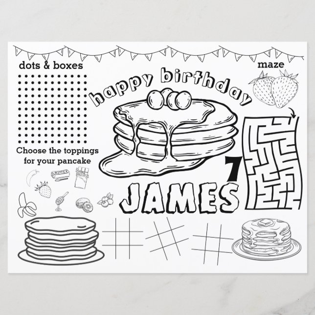 Colocaciones de cumpleaños de crepes, página de ac (Anverso)