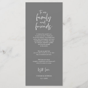 Colocar Gracias, Minimalista tarjeta gris oscuro