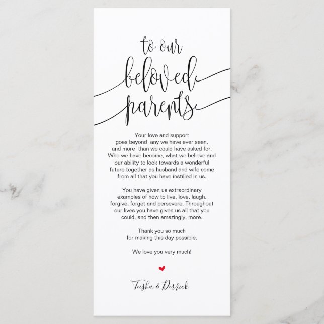 Colocar la tarjeta de agradecimiento para los padr (Anverso)