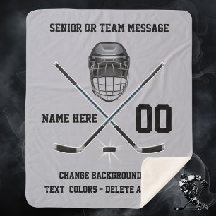 Colocar las mantas de HOCKEY personalizadas Sherpa