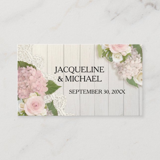 Colocar las tarjetas Rústico Encaje en Floral de h (Anverso)