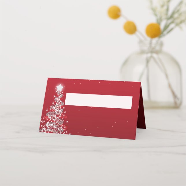Colocar Navidades de tarjetas Boda Plata Rojo (Anverso)