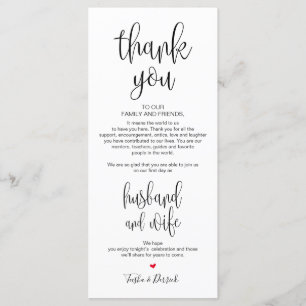 Colocar tarjeta de agradecimiento para la cena Bod