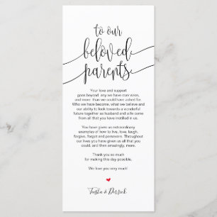 Colocar tarjeta de agradecimiento para padres amad