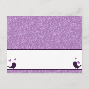 Colocar tarjeta de Bird Swing Purple BG corazones