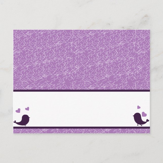 Colocar tarjeta de Bird Swing Purple BG corazones (Anverso)