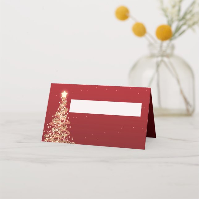 Colocar tarjeta Navidades elegantes Boda rojo (Anverso)
