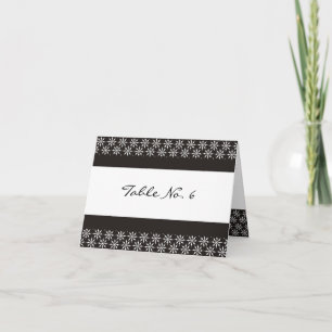 Colocar tarjetas - Copos de nieve en blanco y negr