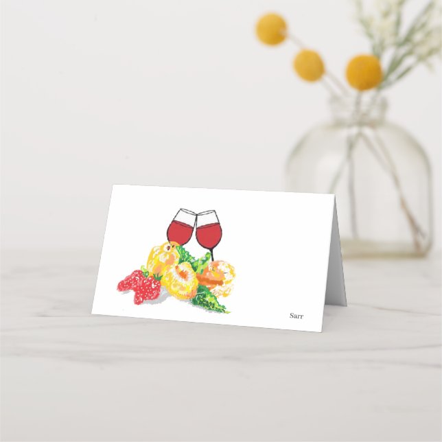 Colocar tarjetas : Frutas y vino (Anverso)