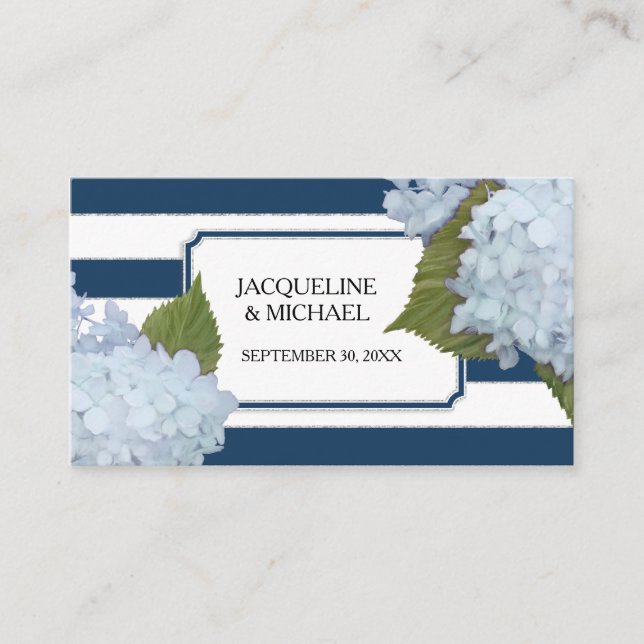 Colocar tarjetas Inglés Blue Hydrangea Silver Purp (Anverso)