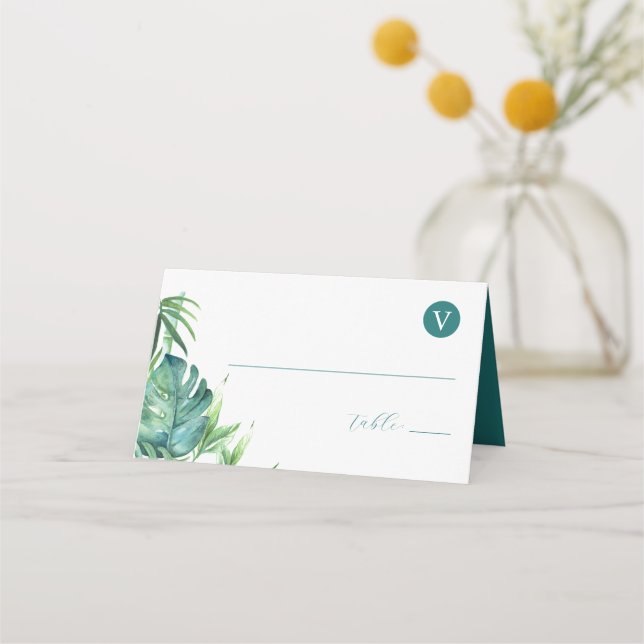 Colocar tarjetas Tropical Destino Tema de la boda (Anverso)