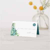 Colocar tarjetas Tropical Destino Tema de la boda