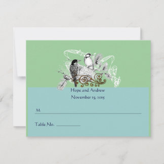 Colocar tarjetas Vintage Love Birds cambia a RSVP