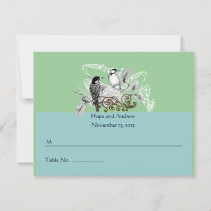 Colocar tarjetas Vintage Love Birds cambia a RSVP