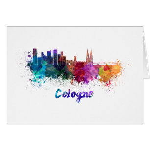 Cologne skyline in watercolor