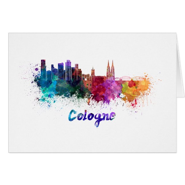Cologne skyline in watercolor (Anverso (Horizontal))