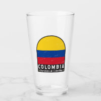 Colombia Bandera Emblema de la vendimia con proble