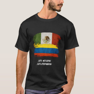 Colombia, México, mezcla, bandera, orgullo, camisa
