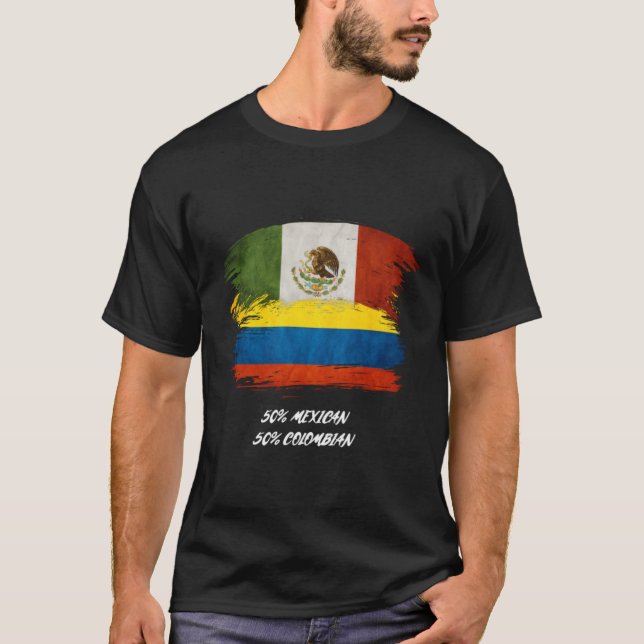 Colombia, México, mezcla, bandera, orgullo, camisa (Anverso)