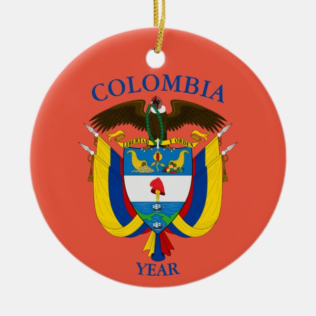 Colombia Navidades de vacaciones Ornamento cerámic (Frente)